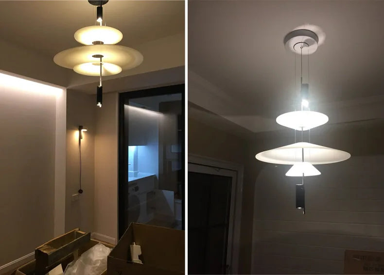 SANDYHA Modern Flying Saucer Style Chandeliers House Home Decor Led Pendant Lamps Kitchen Living Room Bedroom Interior Lighting