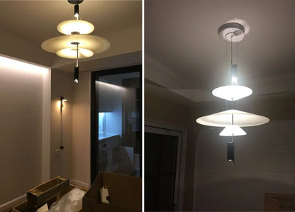 SANDYHA Modern Flying Saucer Style Chandeliers House Home Decor Led Pendant Lamps Kitchen Living Room Bedroom Interior Lighting
