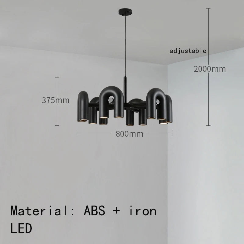 Cirkus scandinavian pendant light LED U-shaped tube chandelier Simple creative lamp Living Room Decoration restaurant lights