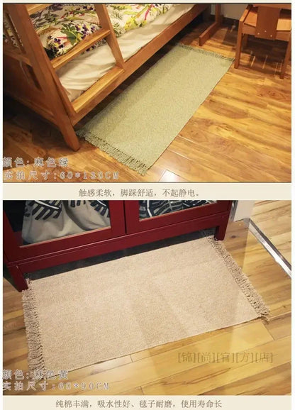 WINLIFE Cotton Blending Fiber Carpets Decorative Area Rugs For Living Room/Bedroom Entrance Doormat Bedside Rugs Washable Mats