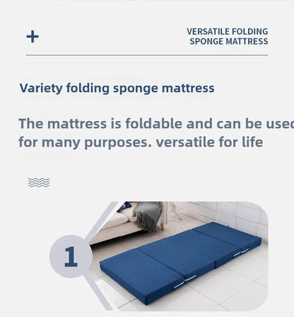 Memory Foam Folding Mattress Office Nap Bed Compact Tatami Yoga Mat Foldable Sponge Mattress Portable Single Bed for Easy