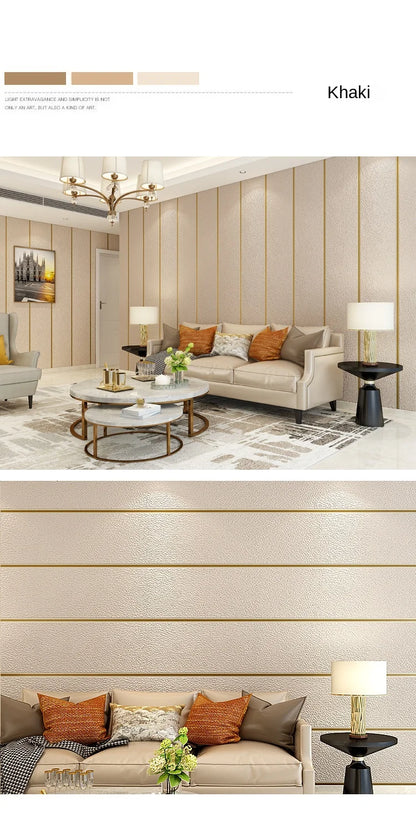 9.5m Roll Modern Deerskin Velvet Wallpaper Non-woven Fabric 3D Stripe Living Room Bedroom TV Background Wall Stickers טפט לקיר