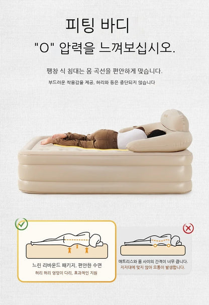 Lohascamping double Self-inflating Mattress Thick 40cm Compact Folding Camping Mattress Sleeping Bed Pad  Air bed Mat floor