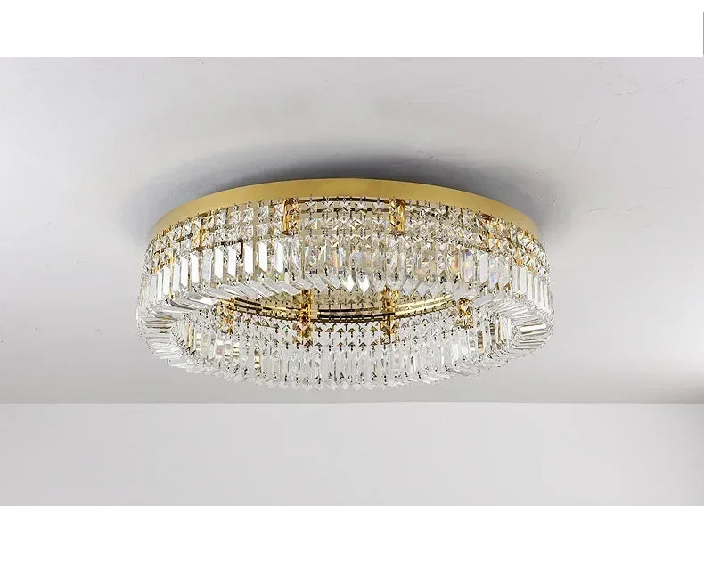 Luxury Modern Minimalist Crystal Glass Round Ceiling Chandelier for  Living Room Bedroom Study Led Indoor Lighting Decor