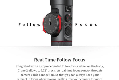 ZHIYUN Crane 2 3-Axis Camera Stabilizer DSLR Camera Stabilizer for Canon Follow Focus Gimbal for Zhiyun Smooth 4 Gimbal