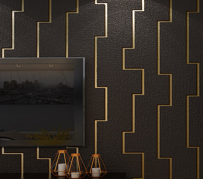 Dark Velvet Wallpaper Coffee Color 3D Thickened TV Background Wall Living Room Non-woven Non-self-adhesive Simple Wall Sticker