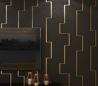 Dark Velvet Wallpaper Coffee Color 3D Thickened TV Background Wall Living Room Non-woven Non-self-adhesive Simple Wall Sticker