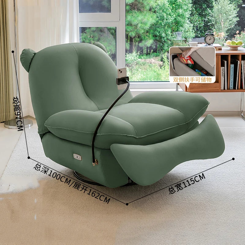 Electric Modern Individual Armchair Rattan Furniture Living Chair Upholstered Rocking Ground Bedroom Sillon Chairs Wheel Design