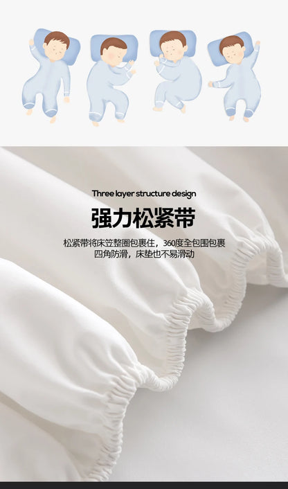 Waterproof Fitted Sheet Single Double Queen Size Mattress Cover Solid Color Fit Sheet 80x200 180x200 With Elastic Band Bed Sheet