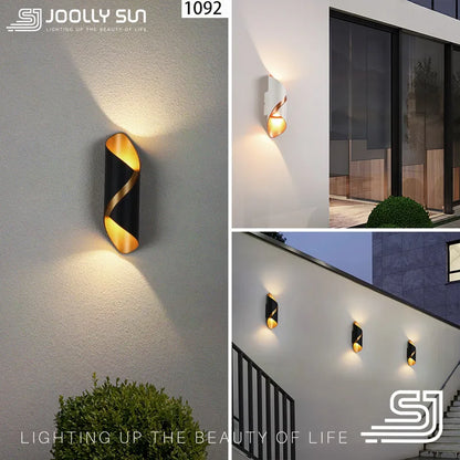 JoollySun Wall Light Outdoor Lamp Home Decor Lighting for Balcony Garden LED Waterproof Aluminium Modern Wall Mounted Sconces
