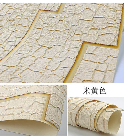 Dark Velvet Wallpaper Coffee Color 3D Thickened TV Background Wall Living Room Non-woven Non-self-adhesive Simple Wall Sticker