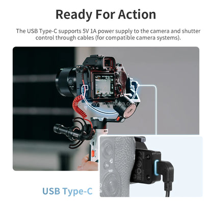 M2S 3-Axis Mirrorless Cameras Gimbal Handheld Stabilizer for Sony Canon Action Compact Camera Smartphones Vlog