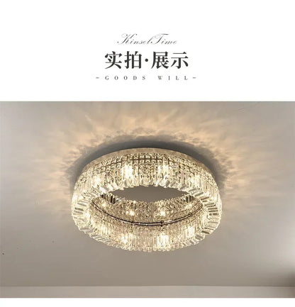 Luxury Modern Minimalist Crystal Glass Round Ceiling Chandelier for  Living Room Bedroom Study Led Indoor Lighting Decor