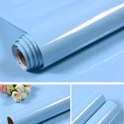 80cm Solid Color Decorative Film PVC Self Adhesive Wall Paper Furniture Renovation Stickers Kitchen Cabinet Waterproof Wallpaper