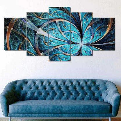 5 Panels Aesthetic Landscape Canvas Painting Abstract Natural Landscape Golden Light Art Luxury Posters Prints Living Room Decor