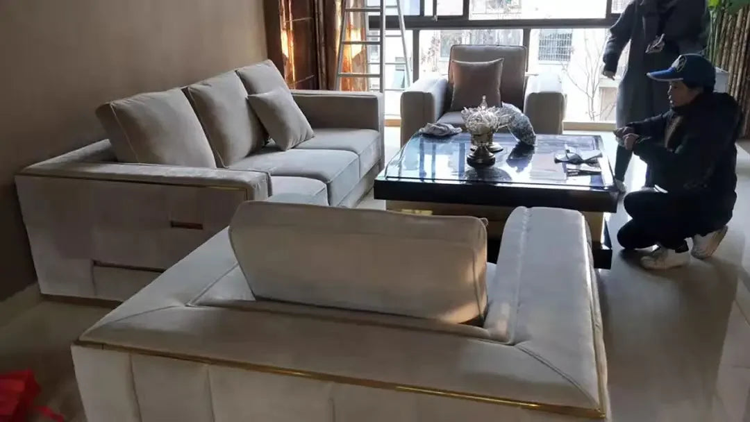 Luxury Furniture Sectional Corner Couch 1+2+3 Luxury Furniture Set Italian Modern Living Room Sofa Sets