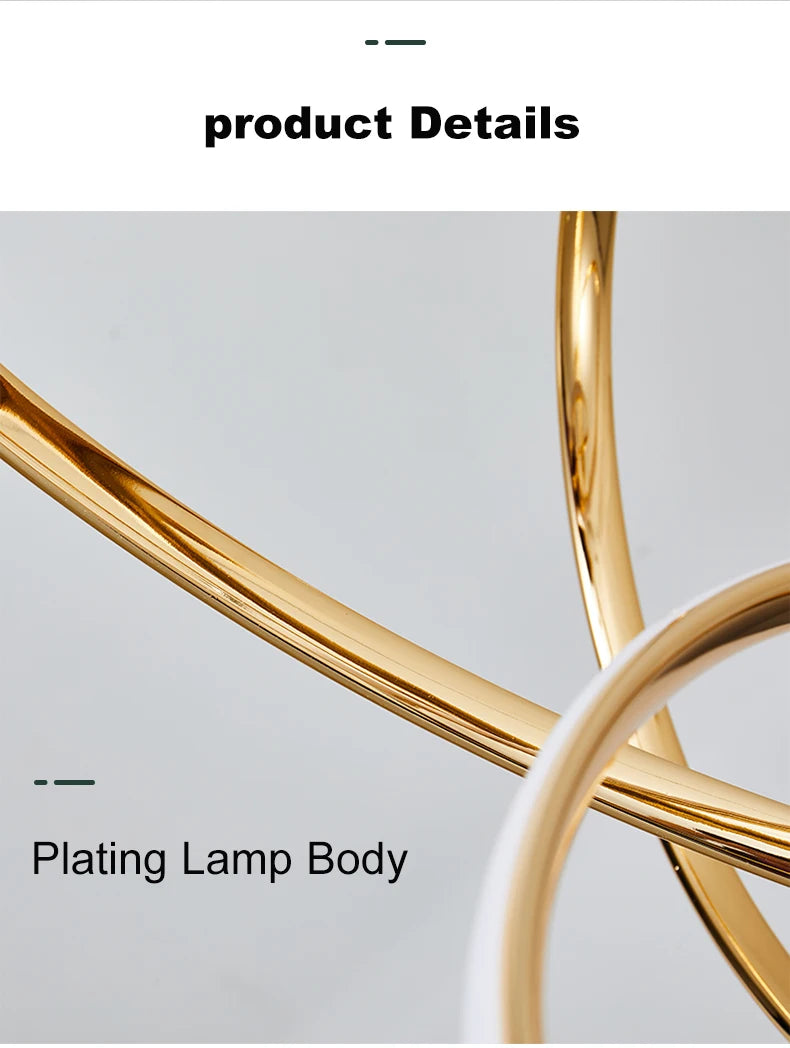 LED Gold Chandelier Modern Home Lighting For Living Room Dining Room Bedroom Kitchen Ceiling Decoration Lustre Hanging Lamp