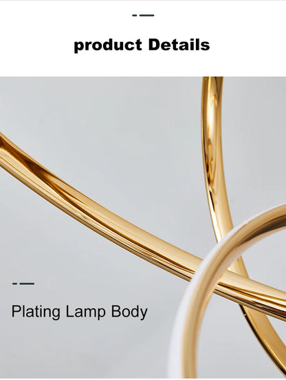 LED Gold Chandelier Modern Home Lighting For Living Room Dining Room Bedroom Kitchen Ceiling Decoration Lustre Hanging Lamp