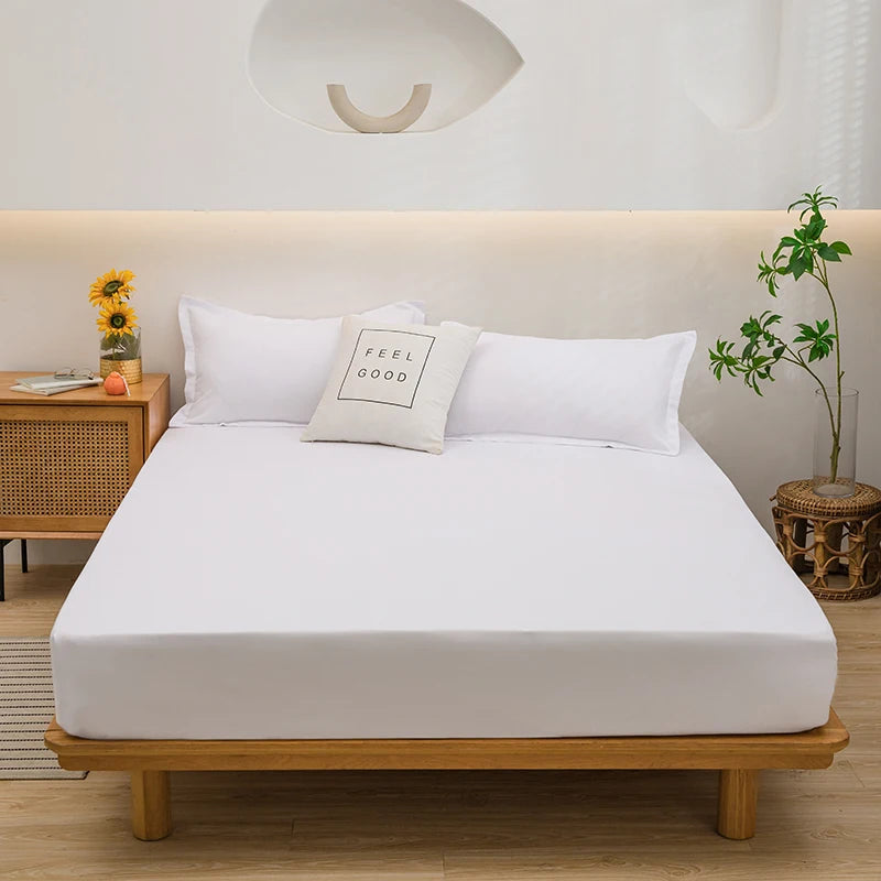 Solid Color Fitted Sheet with 2 Pillowcase Hotel Luxury Deep Pocket Sheet Soft Microfiber Breathable & Comfy Bed Sheet Set, Twin