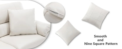 Morden Fort white leather love seat and sofa set, modern luxury and comfy furniture sleeper pouches for living room, apartment,