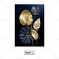 Luxury Black Gold Plant Leaves Canvas Poster Print Modern Home Abstract Wall Art Painting Living Room Luxury Decoration Gift