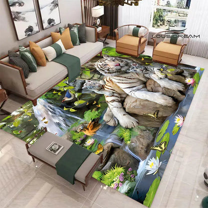 3D tiger printed carpet Fashion yoga mat Photography prop room decor  area rug  carpets for living room