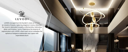 LUVODI 3-Layers LED Ceiling Lighting Fixture Art Decor Acrylic Water-drop Chandelier Pendant Lamp with 3 Color Lights