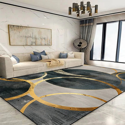 Modern Golden Geometric Carpet for Living Room Large Area Decoration Home Rugs for Bedroom Soft Non-slip 200x300 Lounge Sofa Mat