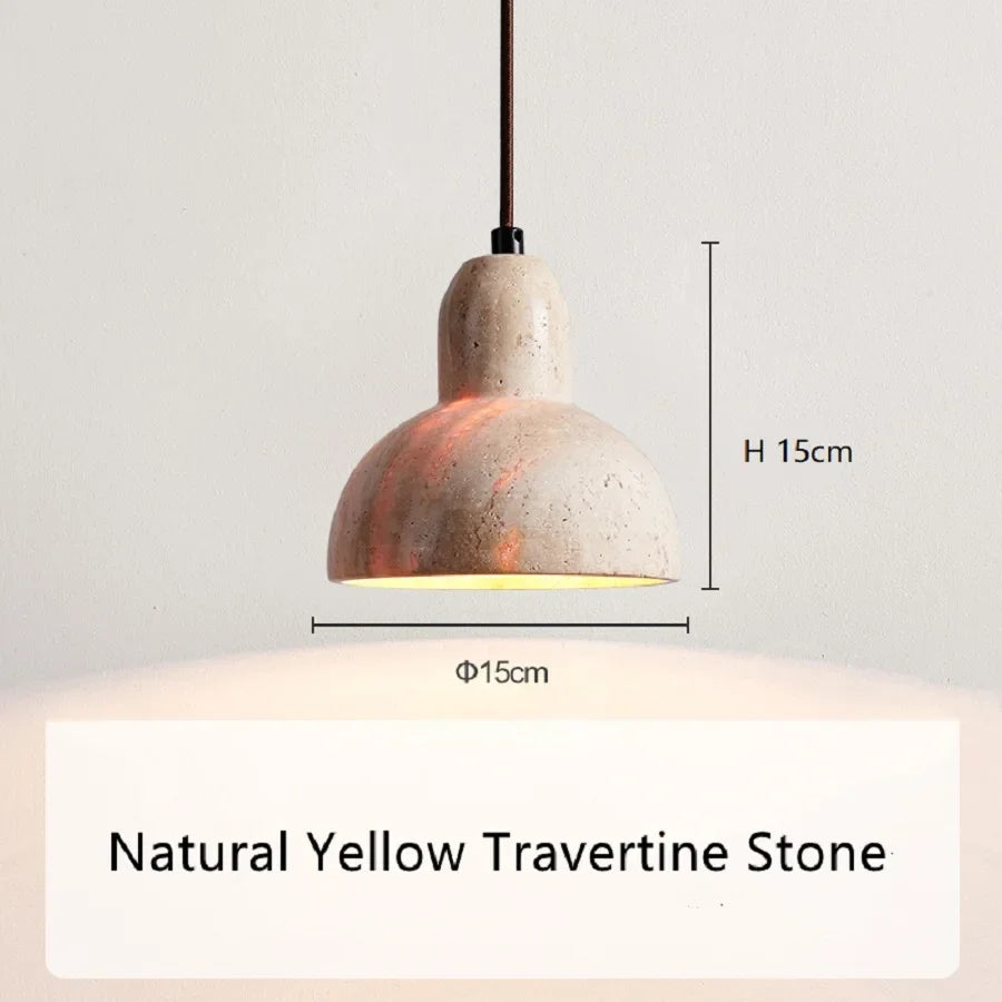 Yellow cave stone wabi-Sabi wind bedroom bedside chandelier Creative cream style homestayretro medieval restaurant small chandel