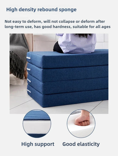 Memory Foam Folding Mattress Office Nap Bed Compact Tatami Yoga Mat Foldable Sponge Mattress Portable Single Bed for Easy