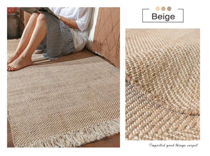 Kilim Cotton Linen Woven Carpets for Living Room Home Bedroom Rug Sofa Coffee Table Bedside Mat Modern Carpet with Tassel Tapis