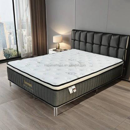 Import Luxury Hotel Queen king Size Custom Mattress 35cm Compress Memory Foam the Best Pocket Spring Mattress From Supplier