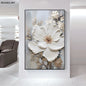 Blooming White Flowers On Canvas, Poster,Print Painting Abstract  Wall Art Picture For Nordic Living Room Decor Cuadros Unframed