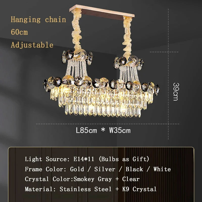 2024 Modern Large Luxury Living Room Chandeliers for Staircase Designer Crystal Pendant Lamps Home Decor Lighting Lustre Fixture