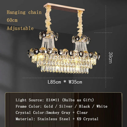 2024 Modern Large Luxury Living Room Chandeliers for Staircase Designer Crystal Pendant Lamps Home Decor Lighting Lustre Fixture