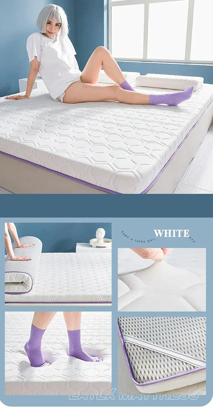 Foldable Natural Latex Mattress for Double Single Bed King Size Mat In Dormitory Hotels Bedroom Furniture Household Thickened