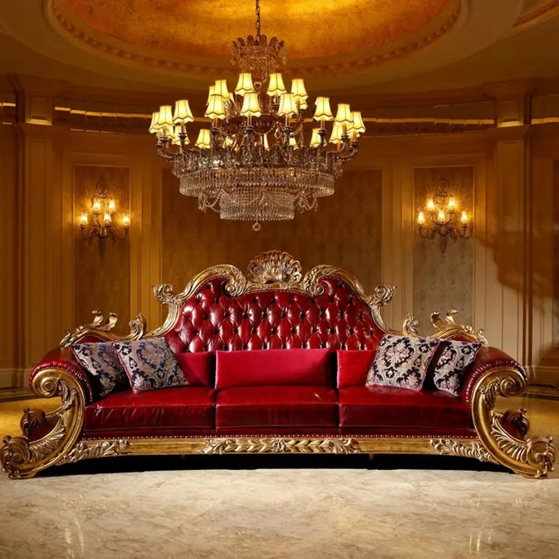 Luxury Living Room Furniture Gold White Fabric Living Room Villa Colorful 3 Seats Dubai Luxury Sofa Set
