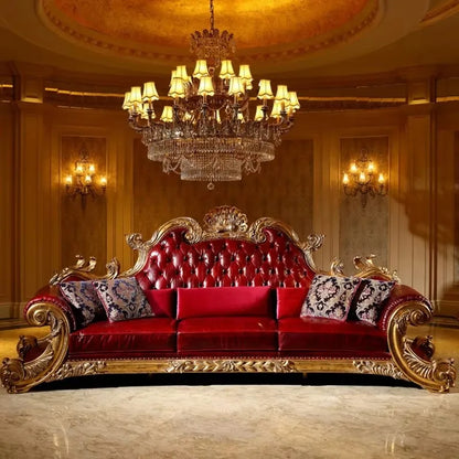 Luxury Living Room Furniture Gold White Fabric Living Room Villa Colorful 3 Seats Dubai Luxury Sofa Set