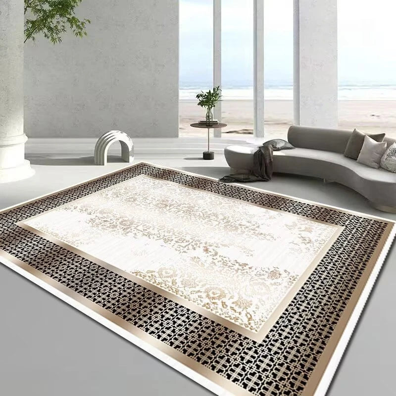 European Style Luxury Large Area Decor Rugs Home Frame Pattern Living Room Carpets Bedroom Lounge Coffee Tables Soft Floor Mat