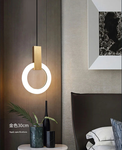 Nordic bedside circular small chandelier, modern and minimalist restaurant chandelier, fashionable bar and study light