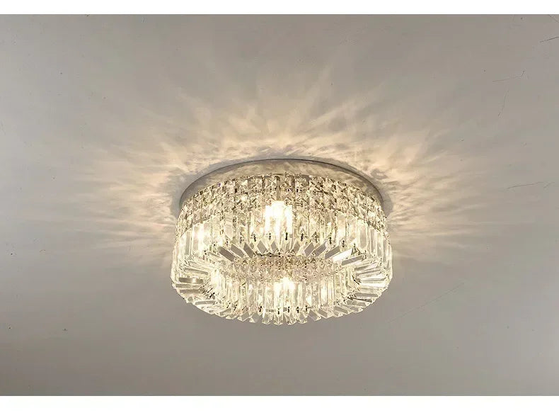 Luxury Modern Minimalist Crystal Glass Round Ceiling Chandelier for  Living Room Bedroom Study Led Indoor Lighting Decor