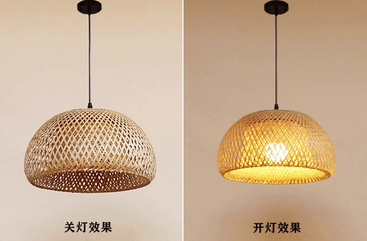Bamboo Lantern Bamboo Woven Chandelier Chinese Restaurant Tea Room Chandelier Japanese Restaurant Straw Hat Rattan Woven Chandel