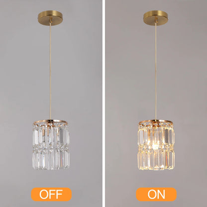 Nordic Copper LED Pendant Light Luxury Crystal Ceiling Lamps Modern Chandelier Lustre Dining Table Bar Kitchen Island Fixtures