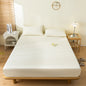 Waterproof Fitted Sheet Single Double Queen Size Mattress Cover Solid Color Fit Sheet 80x200 180x200 With Elastic Band Bed Sheet
