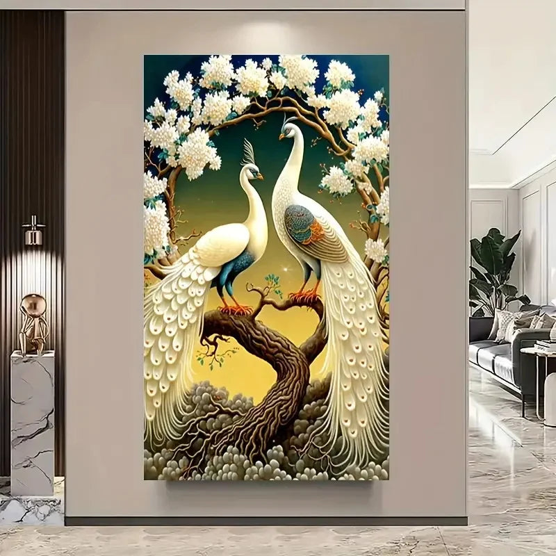 Canvas Poster Modern Art Dream Peacock Flower Landscape Bird Home Decor Ideal Gift for Bedroom Living Room Corridor Wall Decor