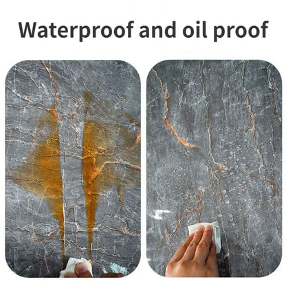 80cm Width Oil Proof Wall Stickers Waterproof Foil Wallpaper Marble Self Adhesive Mould Proof Sticker for Kitchen Bathroom Decor