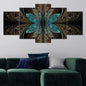 5 Panels Aesthetic Landscape Canvas Painting Abstract Natural Landscape Golden Light Art Luxury Posters Prints Living Room Decor
