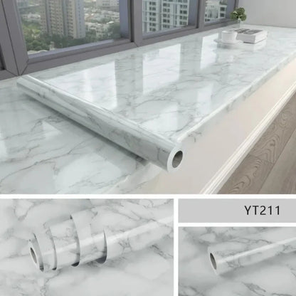 80cm Width Oil Proof Wall Stickers Waterproof Foil Wallpaper Marble Self Adhesive Mould Proof Sticker for Kitchen Bathroom Decor