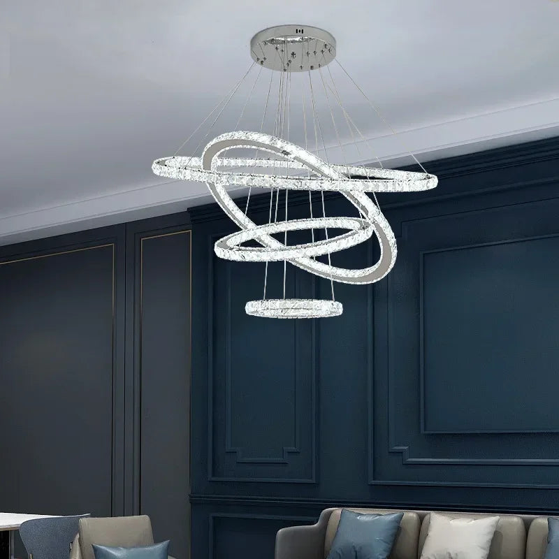 2024 Modern Crystal Ceiling Hanging Chandeliers for Living Dining Table Room Bedroom Lamps Home Decorations Pendant Light Lustre