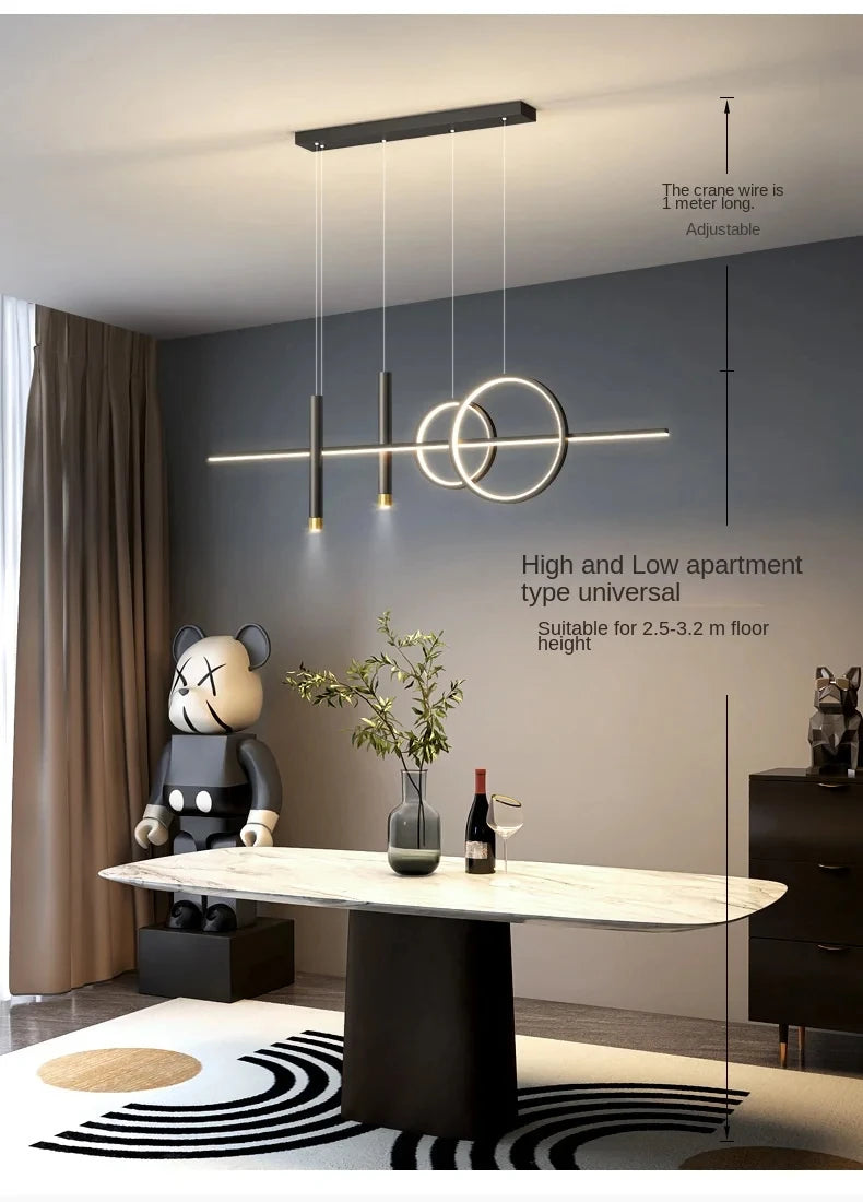 Modern Dining Room Pendant Lamp Nordic LED Ceiling Chandelier Light Luxury Minimalist Restaurant Tables Bar Counter Hanging Lamp